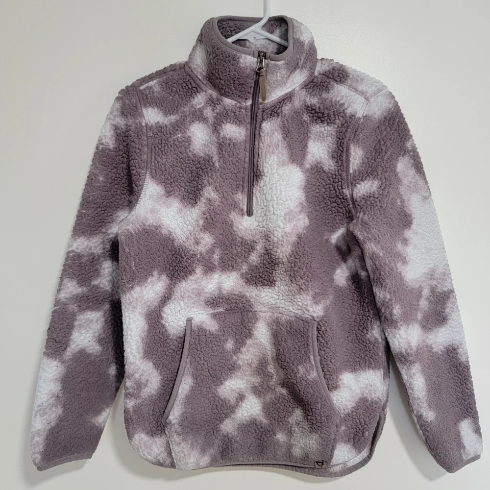 Liv Outdoor Purple & White Tie-Dyed Plush Sweatshirt Medium - Picture 1 of 4